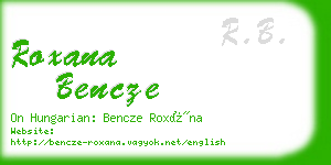 roxana bencze business card